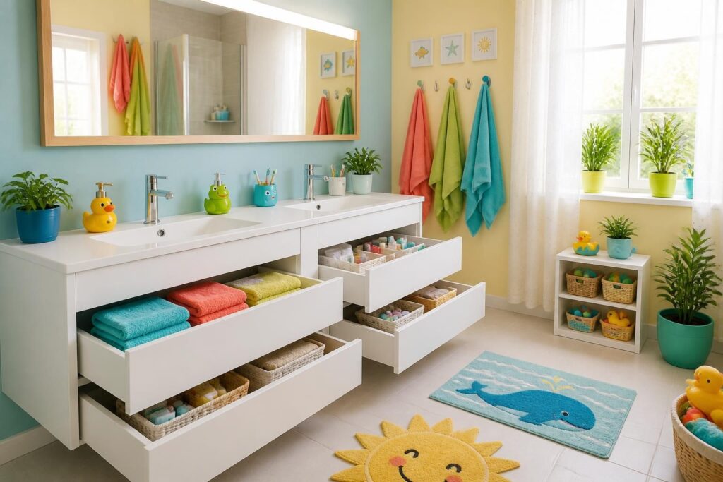 découvrez comment décorer une salle de bains familiale alliant praticité et gaieté pour un espace fonctionnel et convivial.