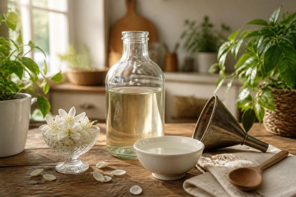 Adoucissant maison parfumé : recettes naturelles au vinaigre et fleur d’oranger