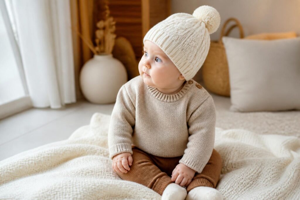 Modèle gratuit bonnet bébé Bergère de France à tricoter soi-même