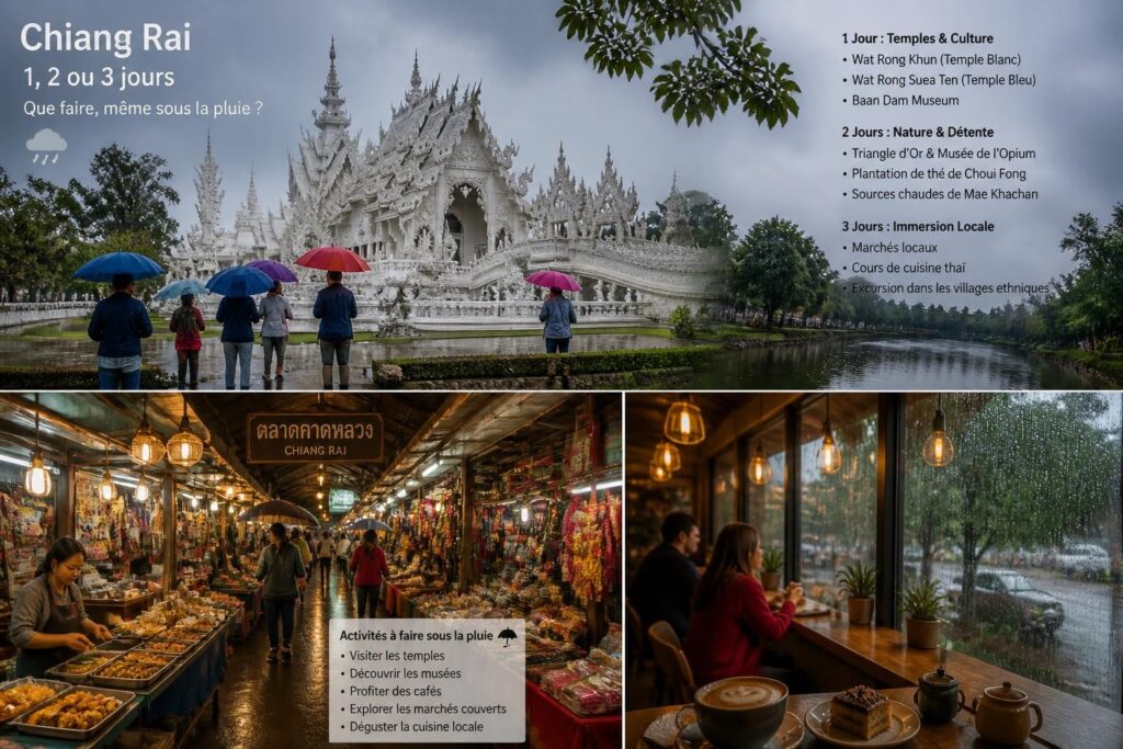 découvrez les meilleures activités à chiang rai pour 1, 2 ou 3 jours, même sous la pluie. itinéraires adaptés, incontournables et conseils pratiques pour profiter pleinement de votre séjour.