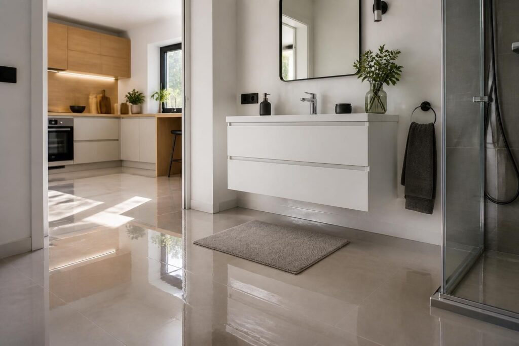 Résine époxy sur carrelage : astuces pour salle de bain et cuisine