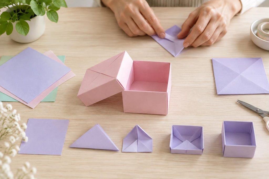 découvrez comment réaliser facilement une boîte en origami, avec ou sans couvercle, grâce à des tutoriels simples et accessibles à tous.